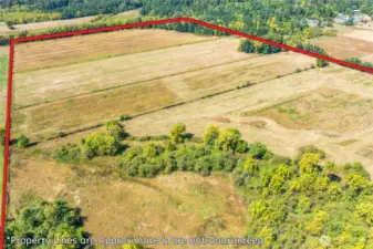 Overview of Lot from above road.