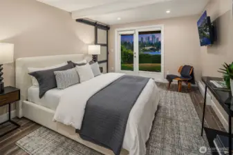 The home features two spacious lower level bedrooms.