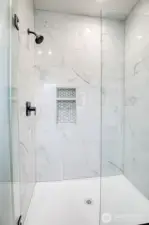 Custom tile shower in the primary bath