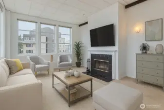 Fall in love with this corner unit, these gorgeous windows say it all. Newer blinds on all will stay. Acoustic ceiling tiles. Virtually staged.