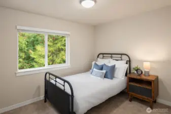 Both 2nd and 3rd bedroom have views of green belt