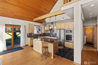 Open and inviting, this chef's kitchen has it all