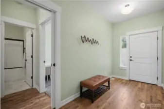 Just off of the entry is a full bath and first bedroom just off to the right.