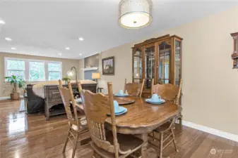 Lovely dining area with sliding glass doors to the right.