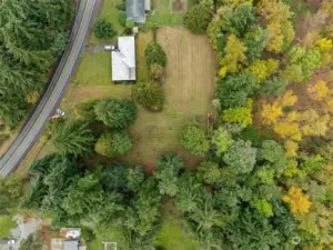 Aerial View of the Lot. Nice flat lot with tons of privacy!