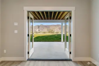 Rec Room has French doors that open to big