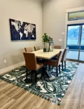 Dining area offers Lake views and