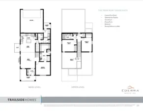 Photos, plans and elevations may be examples representing the community, community amenities, homes or artist’s renderings that may not accurately represent the actual condition of a homesite or home as constructed, and may also contain options and upgrades which are not included in the sale. Trailside Homes reserves the right to make changes to floor plans, specifications, dimensions, design and elevations without prior notice. Stated dimensions and square footage, if applicable, are estimated and should not be used as representations of the home’s actual size.