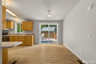 Dining off Kitchen with slider to the back deck
