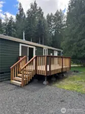 Large deck across the back of the home.