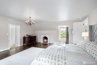 Gas fireplace.