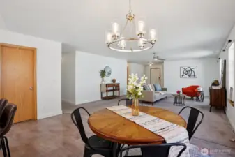 New lighting throughout, and door to the left is a walk in pantry