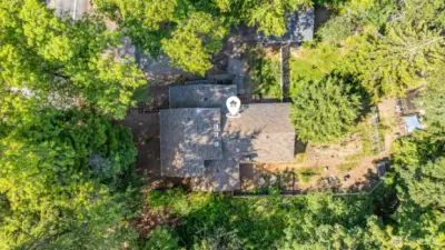 Drone shot of directly above the home.