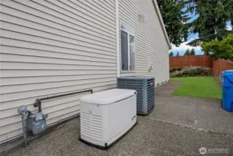 Side of Home. Genx and Heat Pump