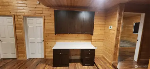Built in office desk and cabinet