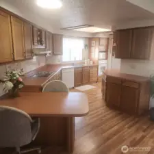 Roomy kitchen with a great deal of counter space.