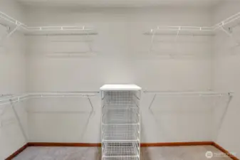 Walk in closet off of primary bath