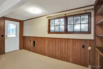 Private entrance to extra room.