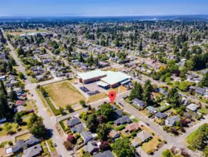 Drone shot showing Jefferson Elementary across the street!