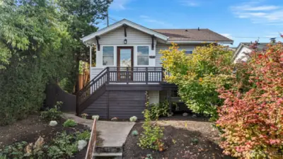 Welcome home! Front exterior with private porch.