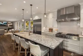 The remodeled kitchen has premium Miele, stainless steel appliances.