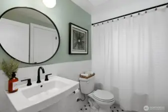 Main level full bath.