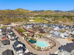 Upper level park and pool