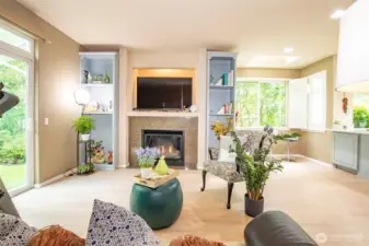 Family Room has built in Bookcases.