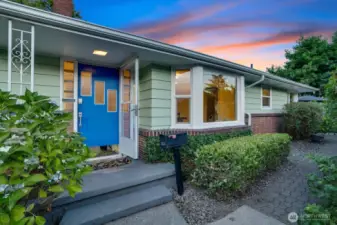 Classic modern doors. The home has a newly installed composition roof.