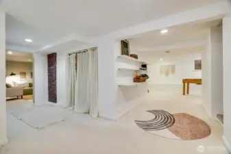 Downstairs; 2nd living space, game room, office, laundry, 4th bedroom and laundry. There is incredible space and storage in this basement.
