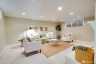 2nd living room with canned lighting.
