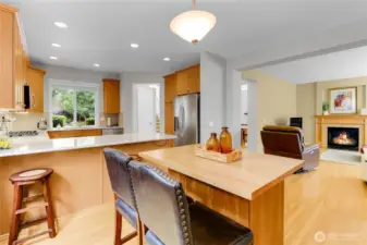 A window in the kitchen overlooks the front of the home where you can watch all the comings and goings outdoors.