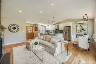 A wonderful great room keeps everyone involved.