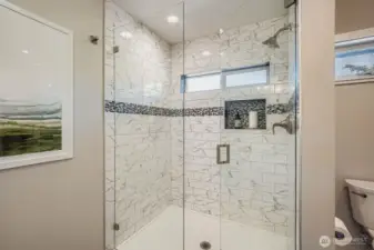 You also have a spacious walk-in shower.