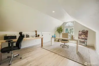 Above the garage is a Bonus Room. Previously used as an office and workout room.
