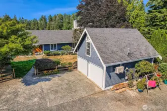 2 car garage with 20' deep bays and a bonus room above.