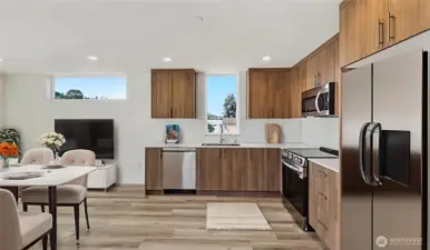 virtually staged, refer is is a mock up, refrigerator is not included