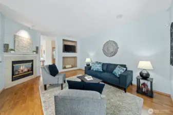 2nd living area with built-in entertainment niche.