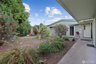 Covered Entry- to home & garage.
