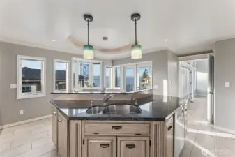 Island Kitchen with water views.