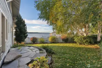 Private patio off of primary bedroom w/ sound views.