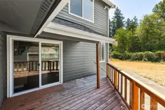 This is the back deck entrance to Unit B.