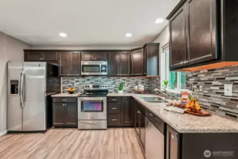 Ample cabinet space.