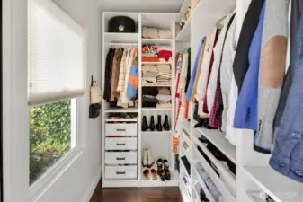 Generous walk-in closet