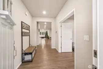 Wide entry way with dedicated office/ den to the right.