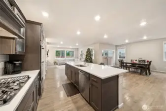 View of the living room & dining from kitchen