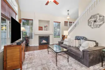 Enjoy your cozt gas fireplace on cool PNW evenings.