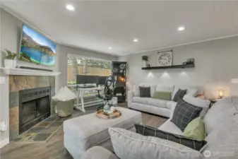 Wood burning fireplace