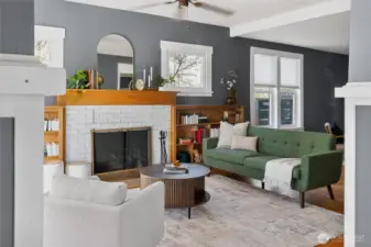 Living room with gas fireplace