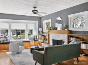 Living room with huge picture windows